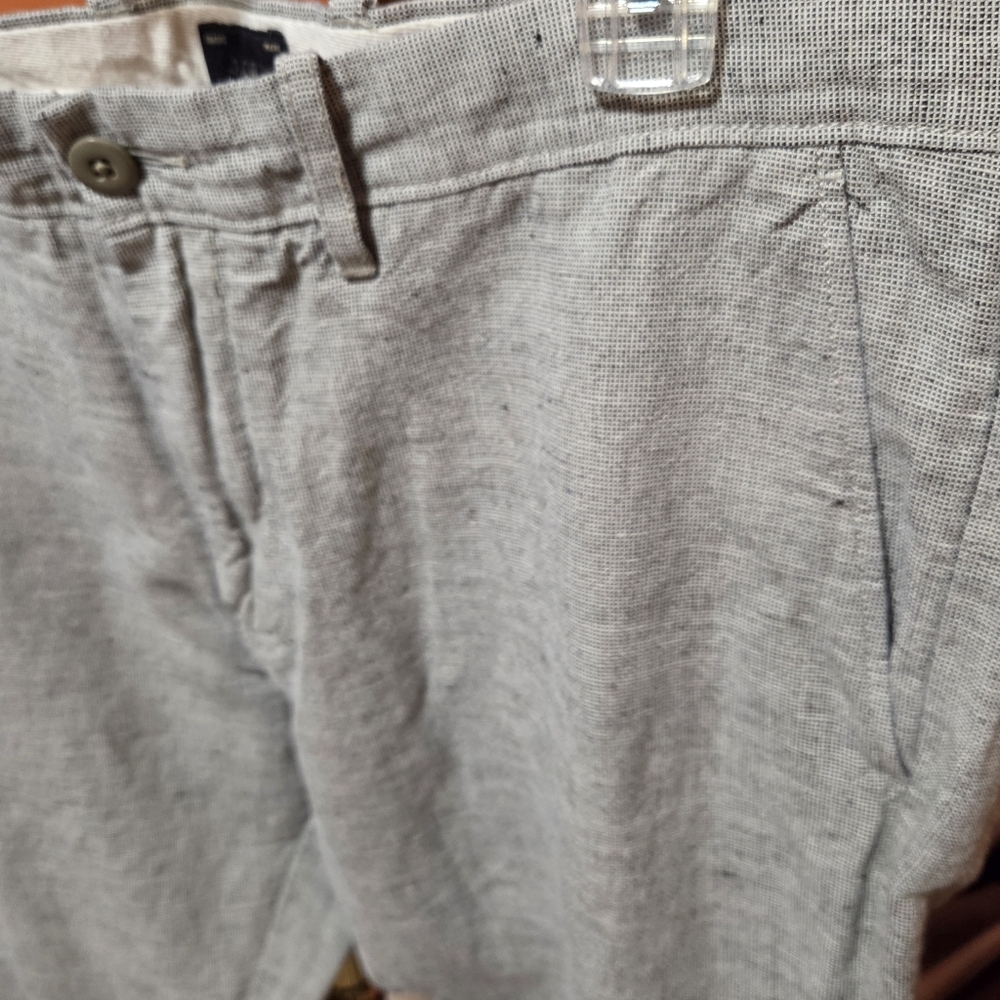 J Crew Men's Linen Cotton Gray Chino Pants Size 34x34 - Picture 3 of 6